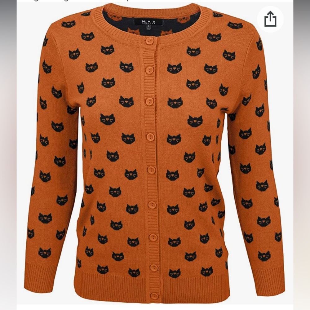Halloween Cat Cardigan size S